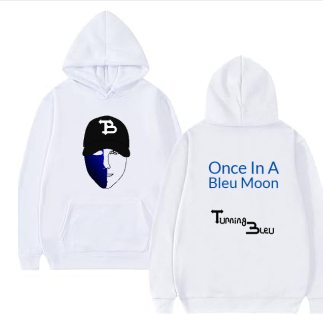 WHITE BLEU MOON HOODIE