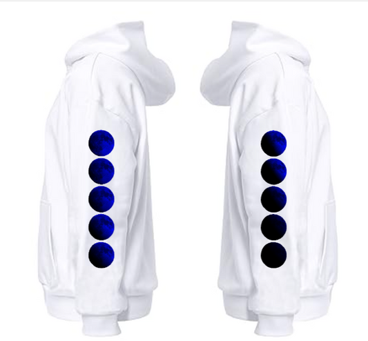 WHITE BLEU MOON HOODIE